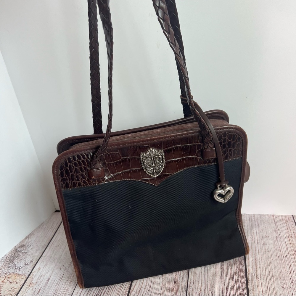 Brighton Nylon and Leather Black Purse